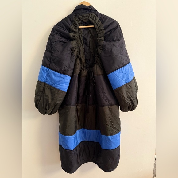 GANNI X66°NORTH Vatnajökull Quilted Black Green Open Back Puffer Coat Dress XS/S - Picture 12 of 12